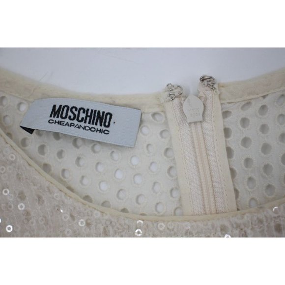 Moschnio blouse women's 6‎ Cheap and Chic Sequin beaded top sleeveless back zip - Picture 8 of 15